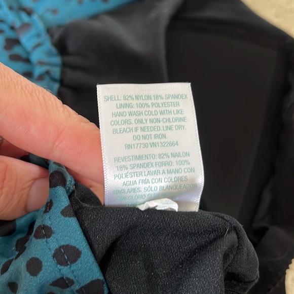 Kona Sol Blue Cheetah Print Women’s Tankini Bathing Suit Top - Picture 6 of 6